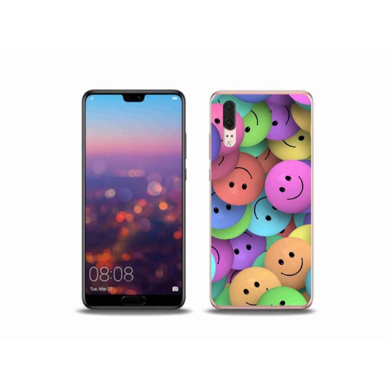 Gél borítás mmCase a Huawei P20 készülékhez - színes smiley-k