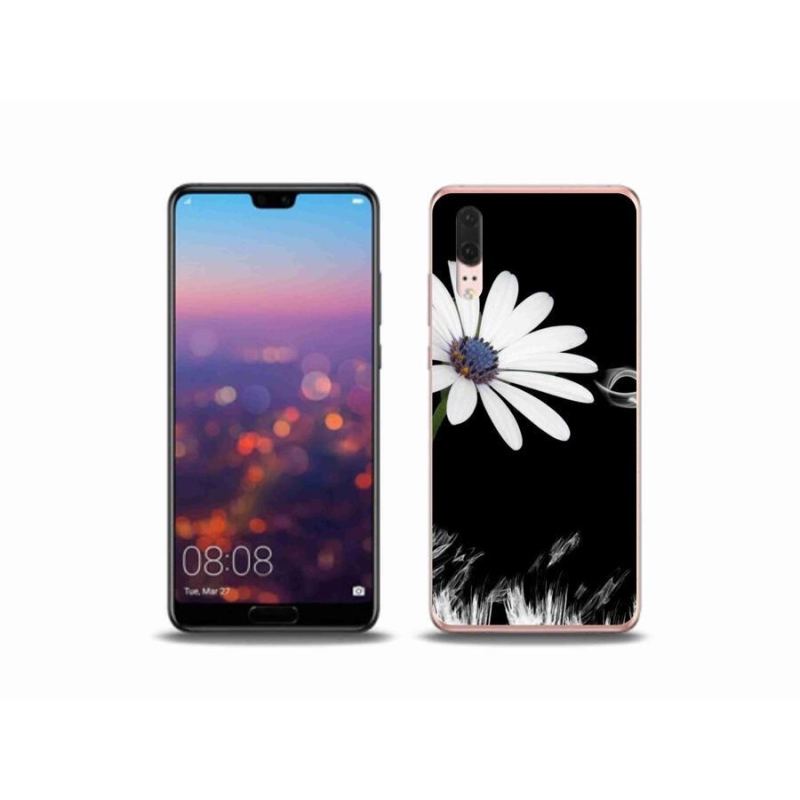 Gél borítás mmCase a Huawei P20 készülékhez - fehér virág