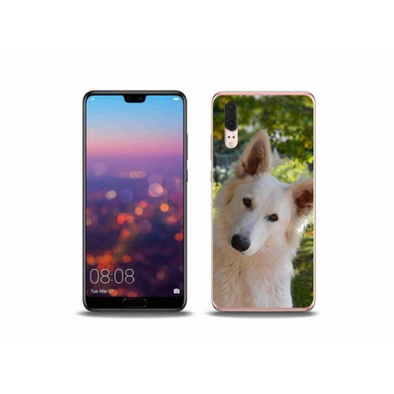 Gél borítás mmCase a Huawei P20 készülékhez - fehér Svájci juhász 1