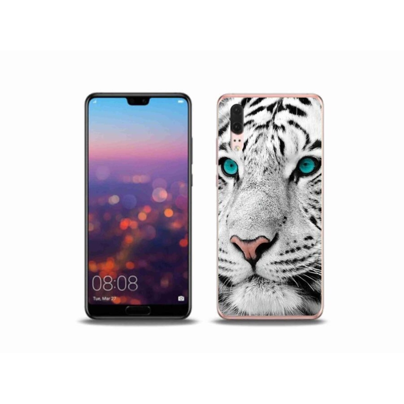Gél borítás mmCase a Huawei P20 készülékhez - fehér tigris