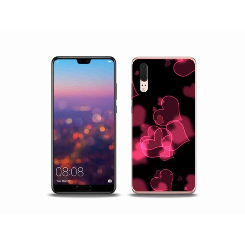 Gél borítás mmCase a Huawei P20 készülékhez - piros szívek