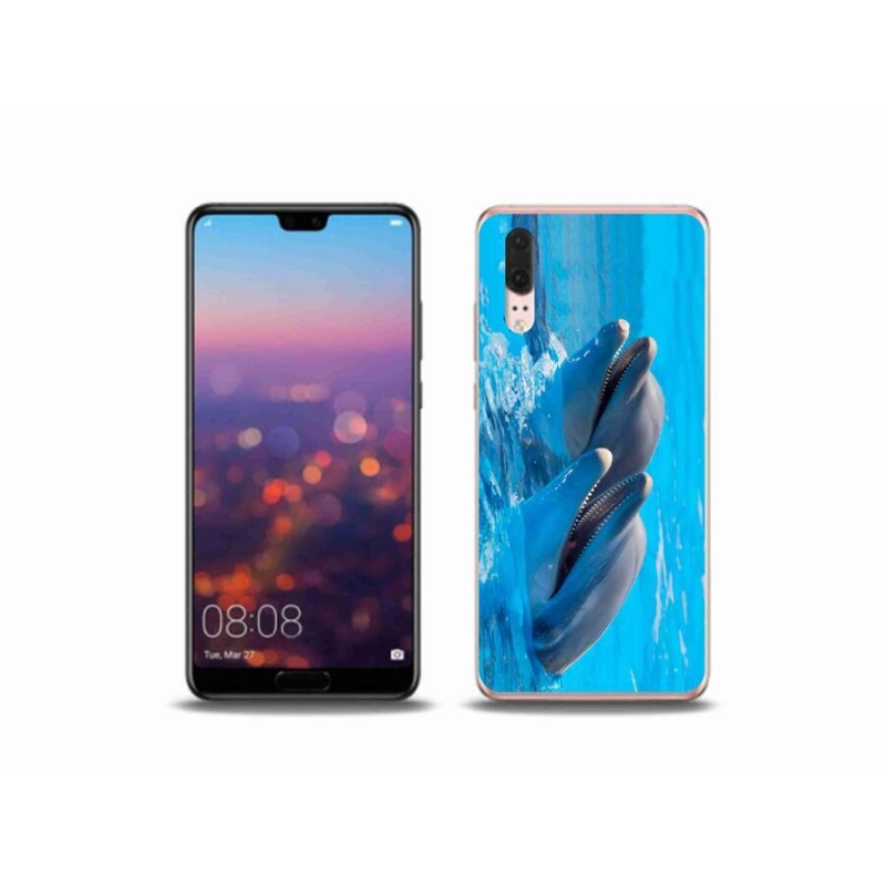 Gél borítás mmCase mobil Huawei P20 - delfinek - mobiltelefonhoz