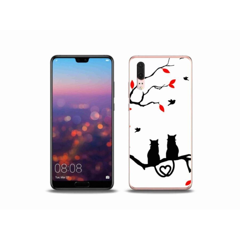 Gél borítás mmCase a Huawei P20 készülékhez - macska szeretet