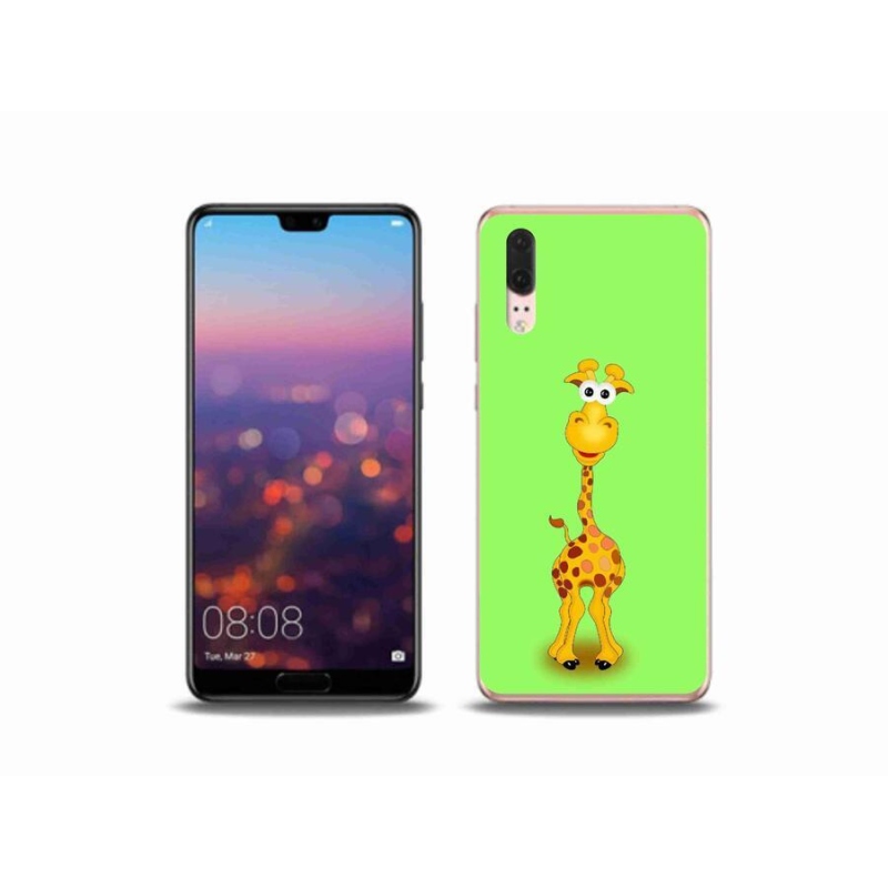 Gél borítás mmCase mobil Huawei P20 - rajzfilm zsiráfhoz