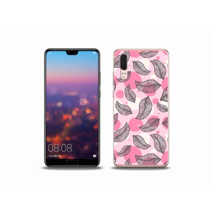 Gél borítás mmCase mobil Huawei P20 - rajzfilm hulló levelek