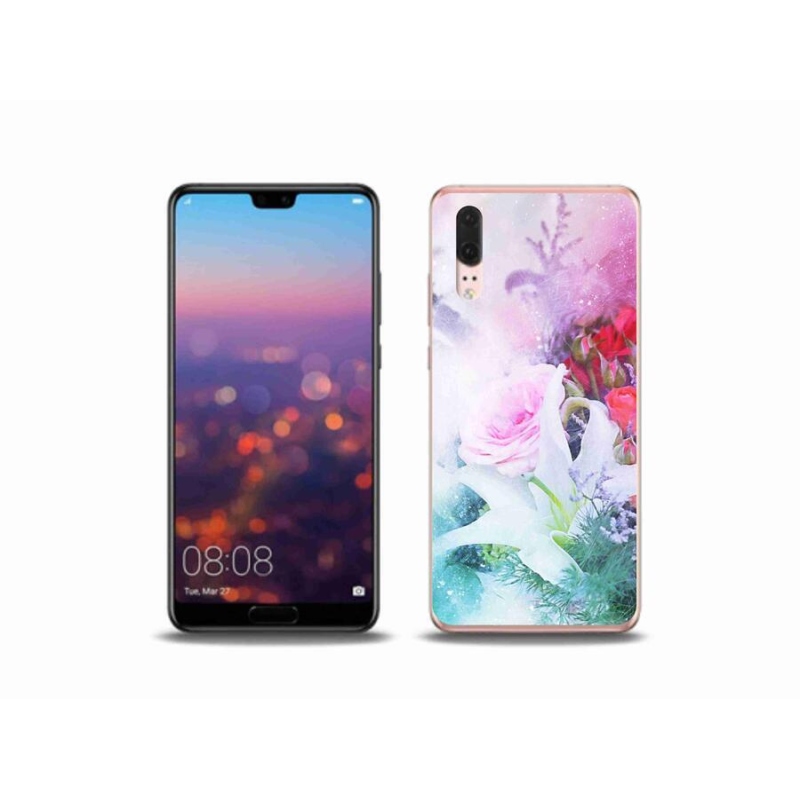 Gél borító mmCase a mobil Huawei P20 - virágok 4