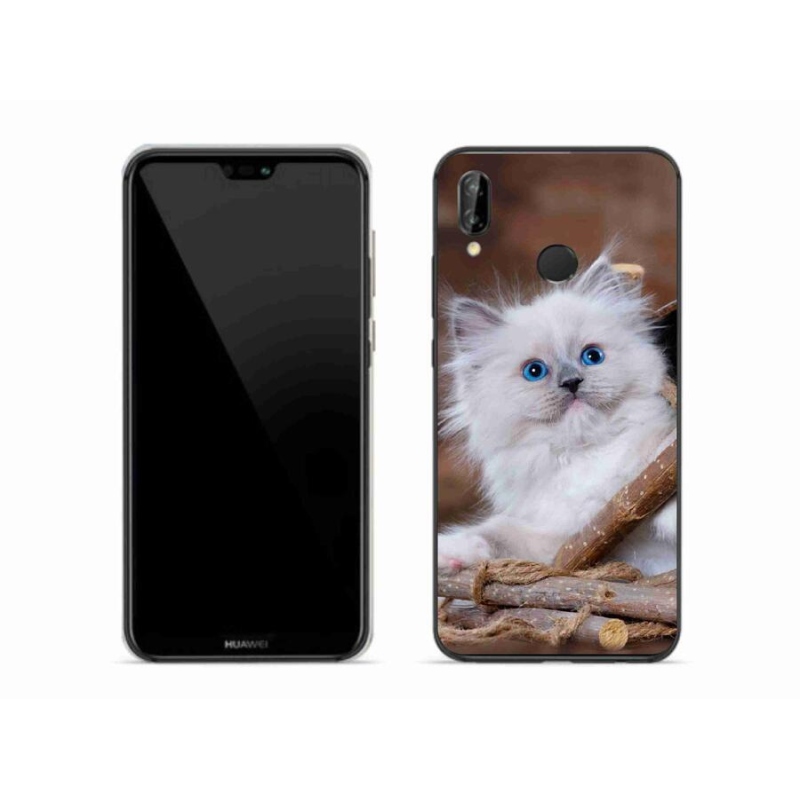 Gél borítás mmCase a Huawei P20 Lite készülékhez - fehér cica