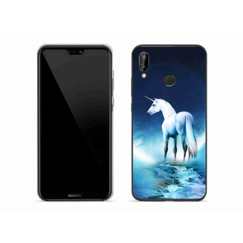 Gél borítás mmCase a Huawei P20 Lite készülékhez - fehér egyszarvú