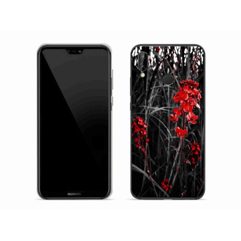 Gél borítás mmCase a Huawei P20 Lite készülékhez - piros növény