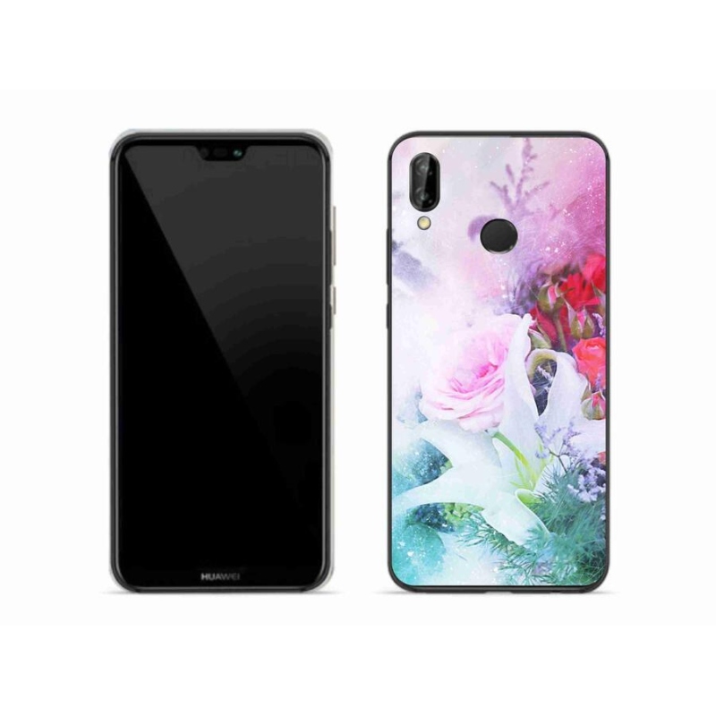 Gél borító mmCase a mobil Huawei P20 Lite - virágok 4