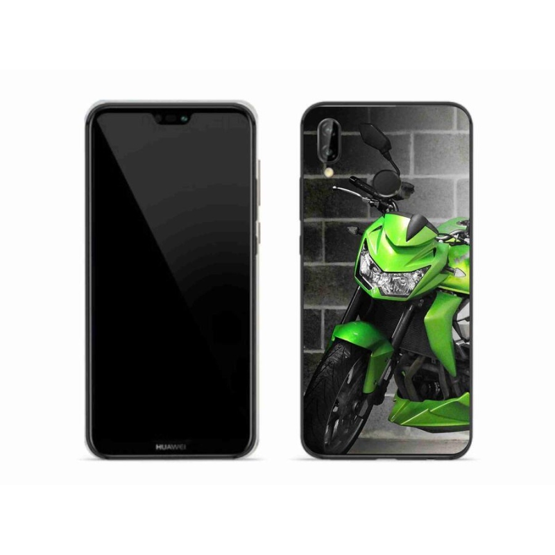 Gél borítás mmCase a Huawei P20 Lite készülékhez - zöld motorkerékpár
