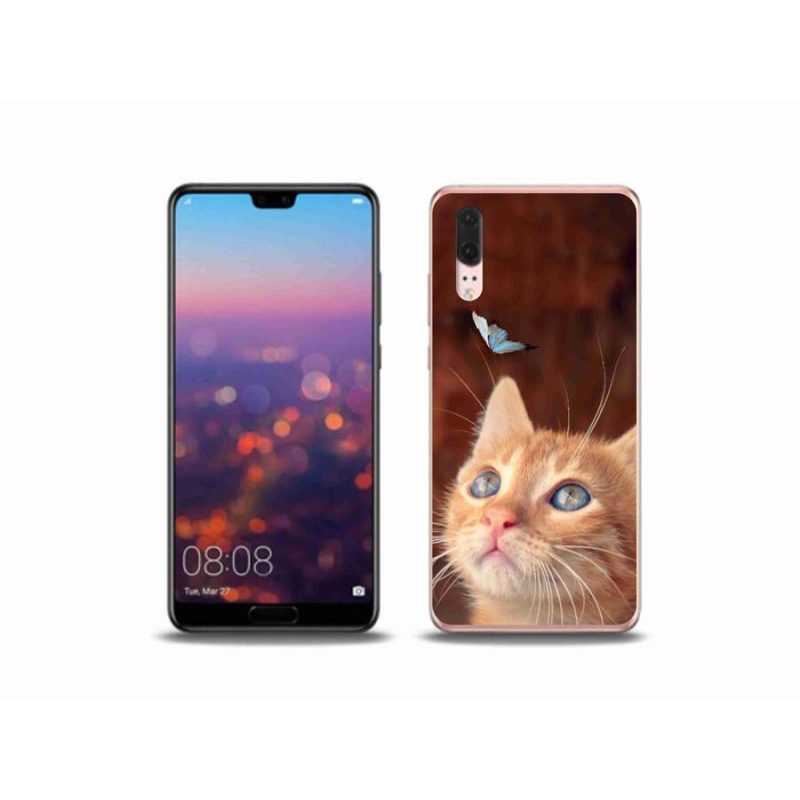 Gél borító mmCase a mobil Huawei P20 készülékhez - pillangó és cica