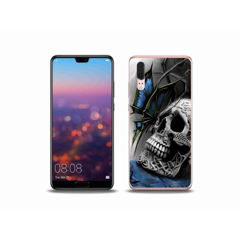 Gél borítás mmCase a Huawei P20 készülékhez - pillangó és koponya