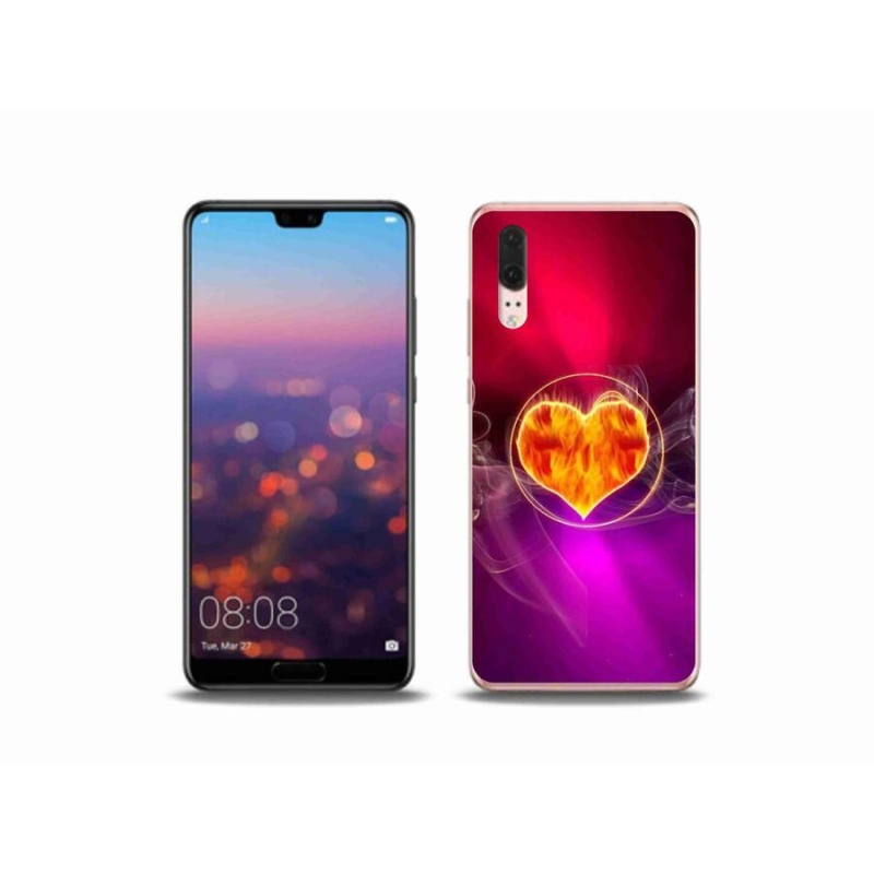 Gél borítás mmCase a mobil Huawei P20 - tüzes szívhez