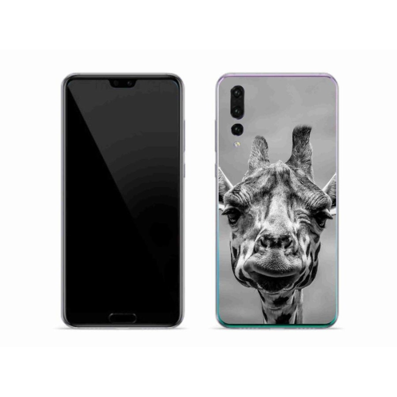 Gél borítás mmCase a Huawei P20 Pro készülékhez - fekete-fehér zsiráf