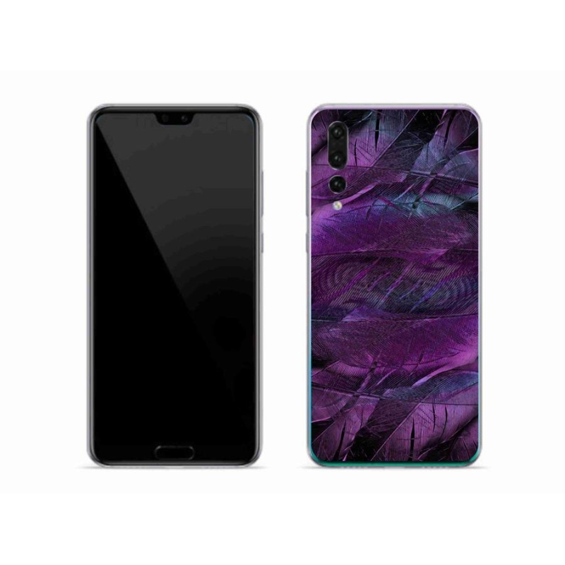 Zselés borítás mmCase a Huawei P20 Pro készülékhez - lila tollak