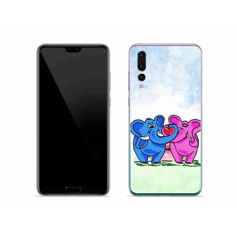 Gél borítás mmCase a mobil Huawei P20 Pro készülékhez - szerelmes elefántok