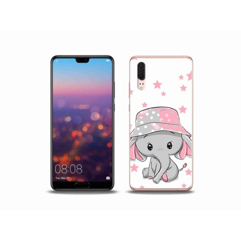 Gél borítás mmCase a Huawei P20 készülékhez - rózsaszín elefánt