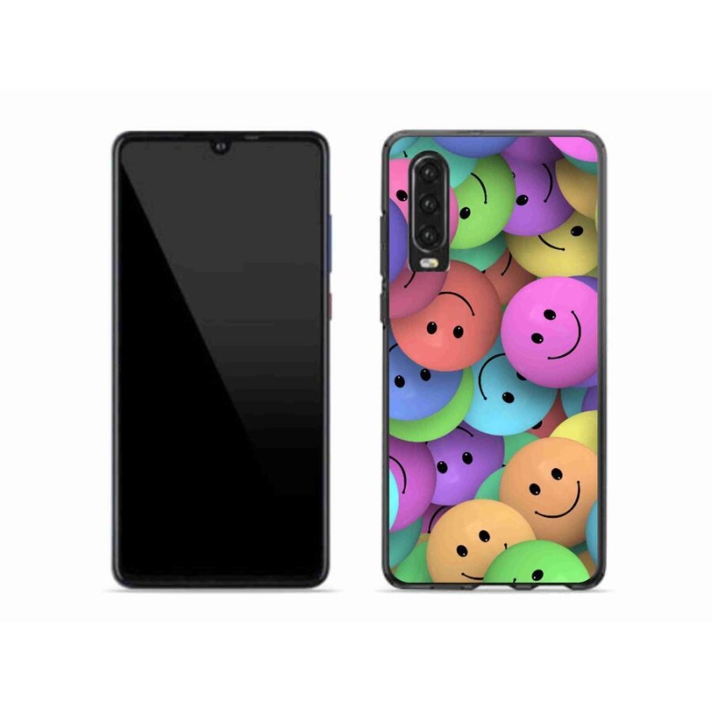 Gél borító mmCase a Huawei P30-hoz - színes smiley-k