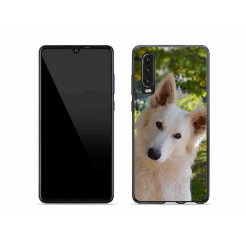 Gél borítás mmCase a Huawei P30-hoz - fehér svájci juhász 1