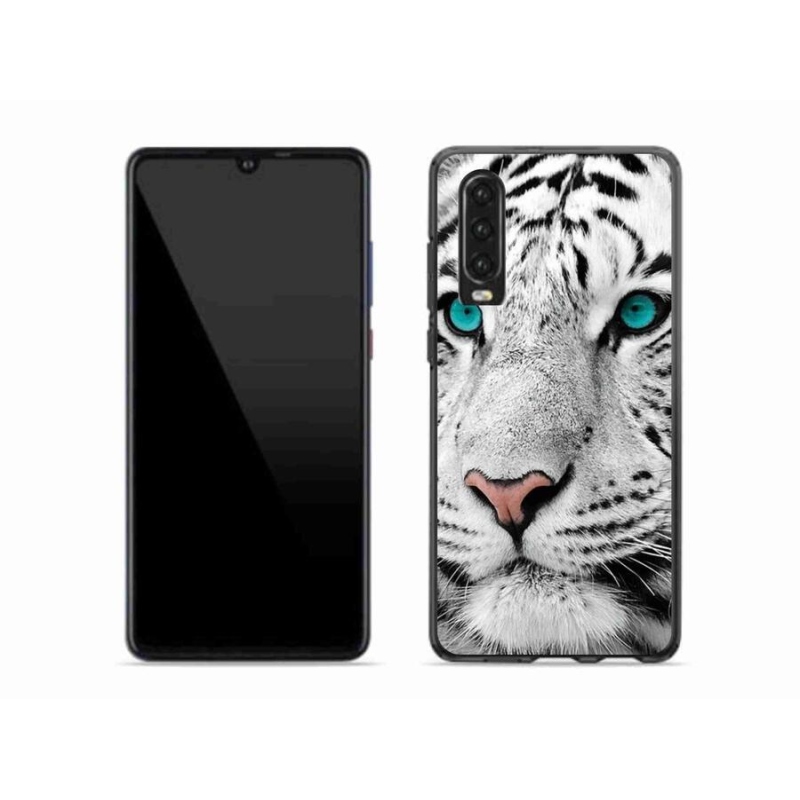 Gél borítás mmCase a Huawei P30-hoz - fehér tigris
