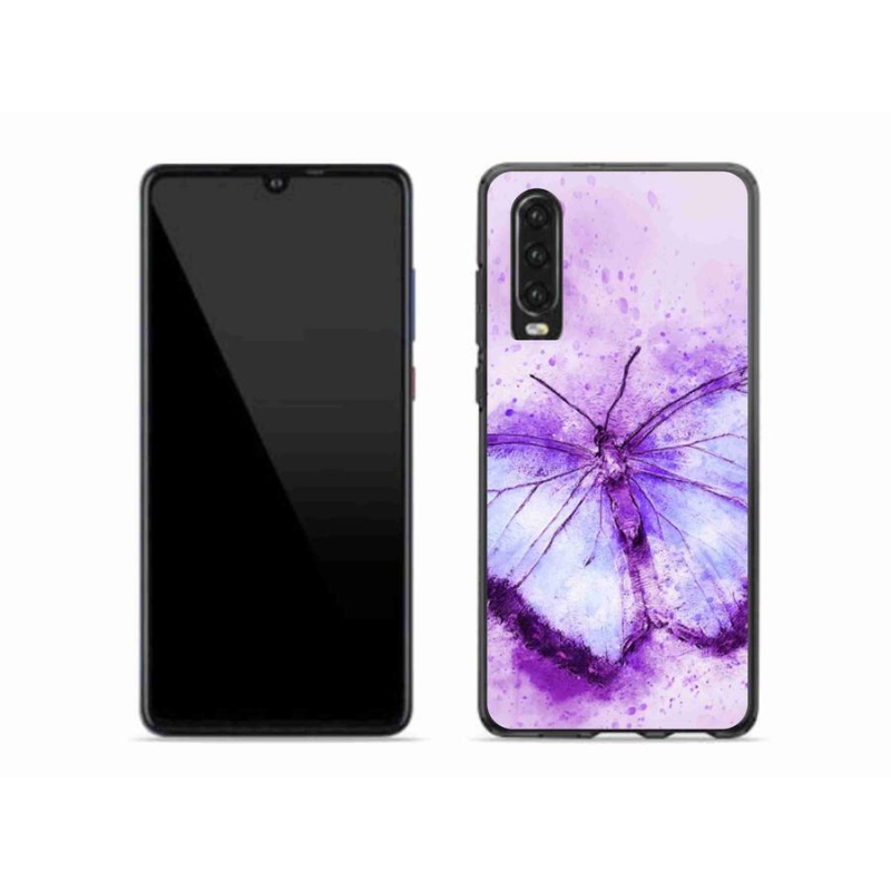 Gél borító mmCase a mobil Huawei P30 - lila pillangóhoz
