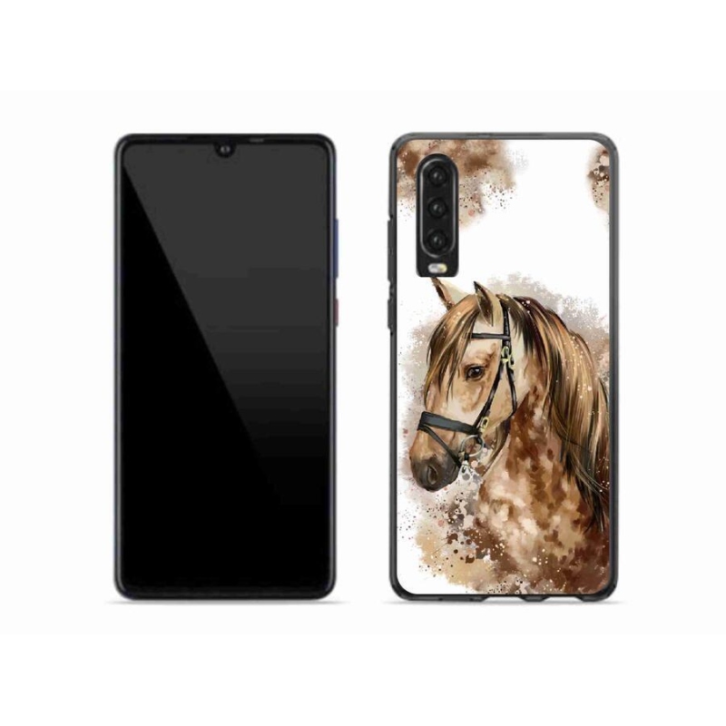 Zselés borítás mmCase a Huawei P30-hoz - barna rajzfilm ló