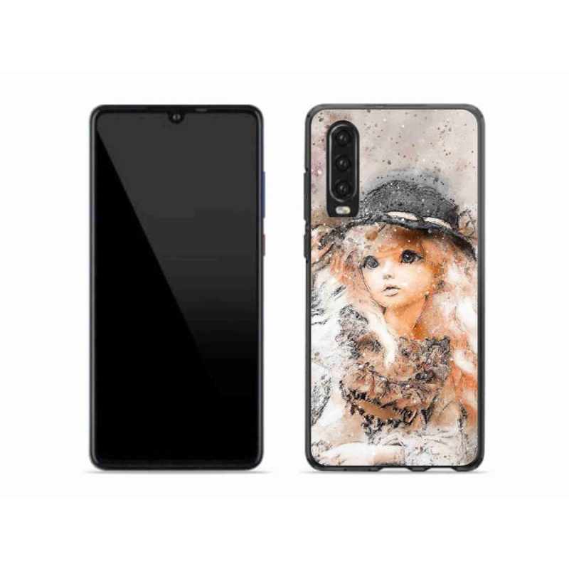 Gél borító mmCase mobil Huawei P30 - lány kalapos sapkával