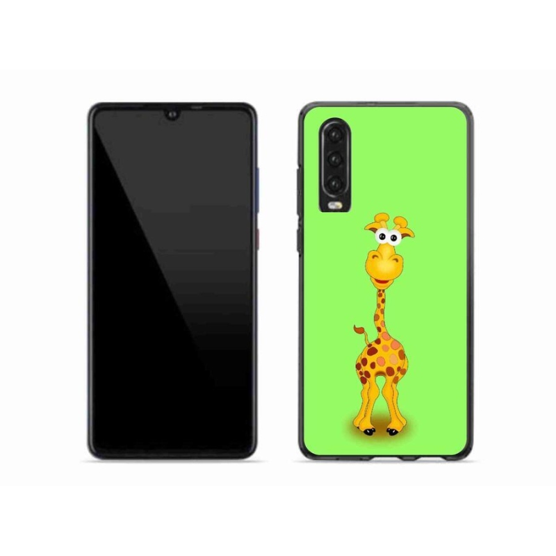 Gél borító mmCase a mobil Huawei P30 - rajzfilm zsiráfhoz