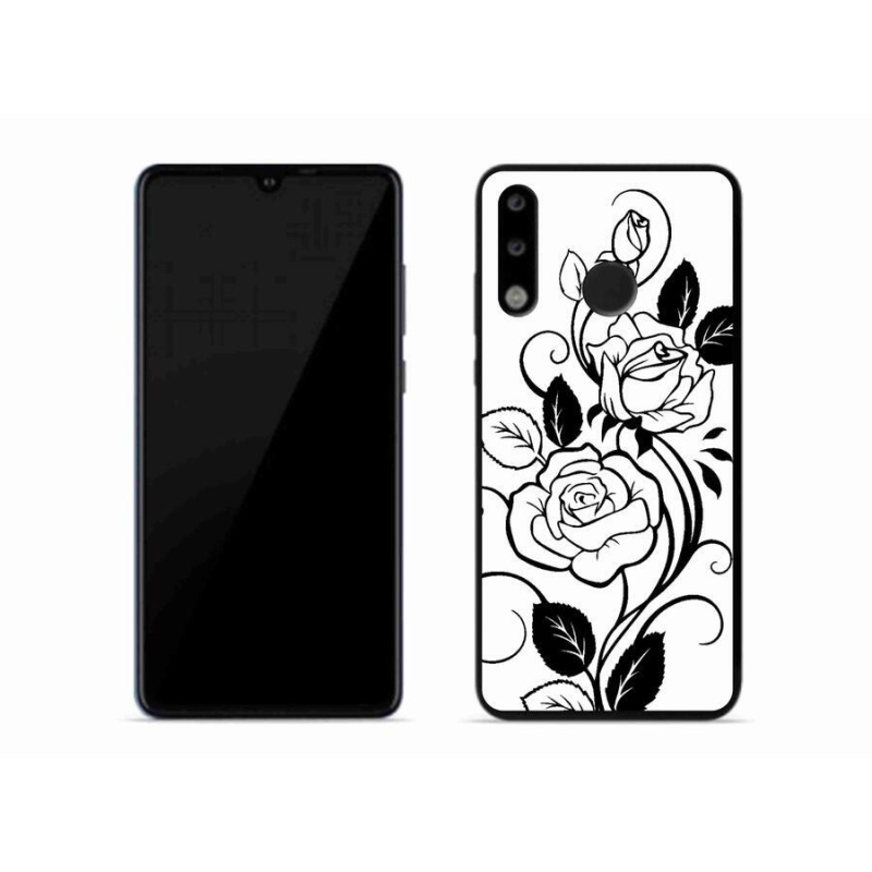 Gél borítás mmCase a Huawei P30 Lite készülékhez - fekete és fehér rózsa