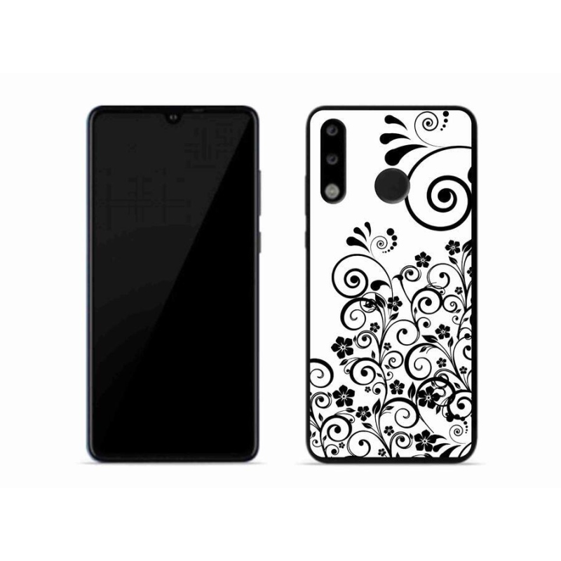 Gél borítás mmCase a Huawei P30 Lite készülékhez - fekete és fehér virágminták