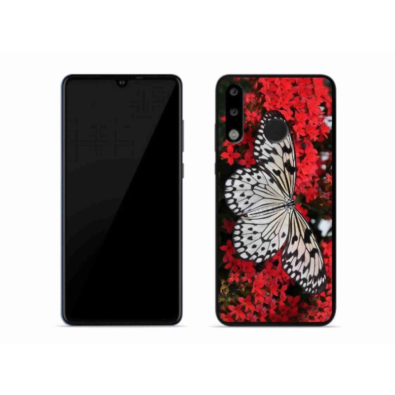 Zselés borítás mmCase a Huawei P30 Lite készülékhez - fekete-fehér pillangó 1