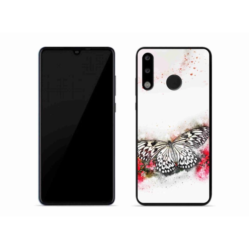 Gél borítás mmCase a Huawei P30 Lite készülékhez - fekete és fehér pillangó