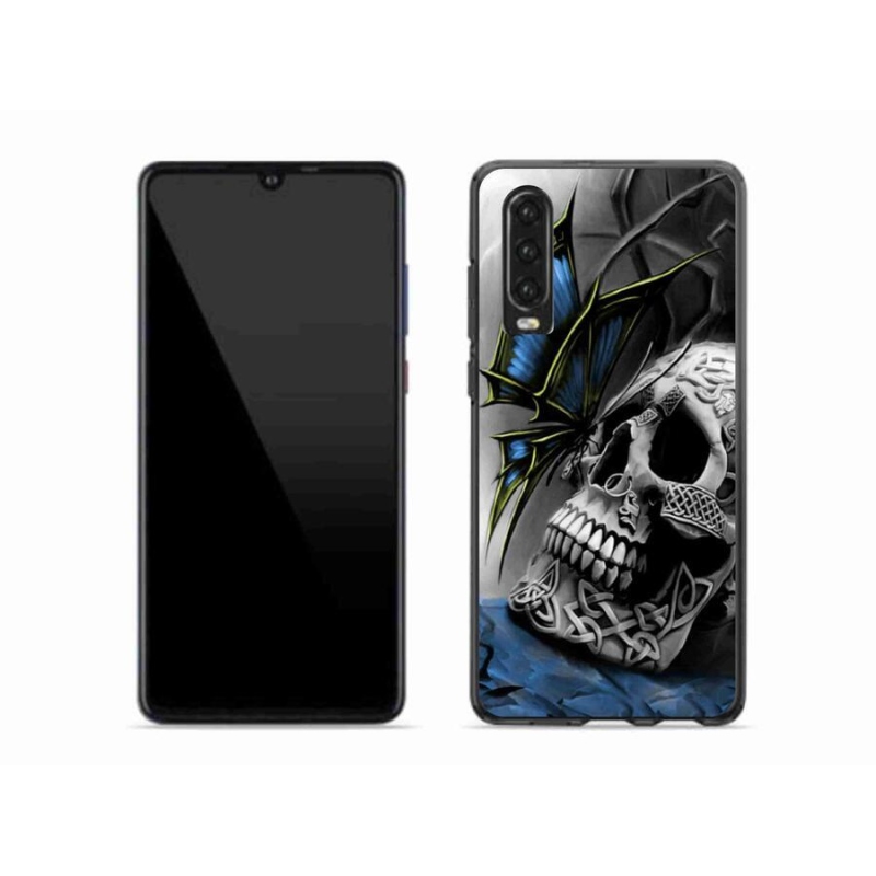 Gél borítás mmCase a Huawei P30-hoz - pillangó és koponya