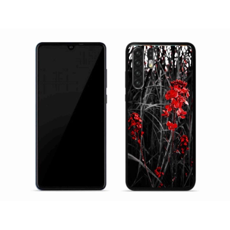 Gél borítás mmCase a Huawei P30 Pro számára - piros növény