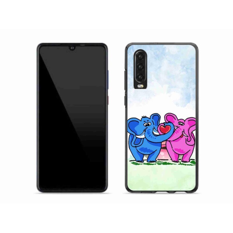 Gél borító mmCase a mobil Huawei P30 - szerelmes elefántokhoz