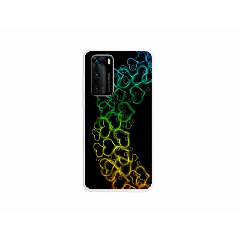 Gél borító mmCase a mobil Huawei P40 - színes szívek