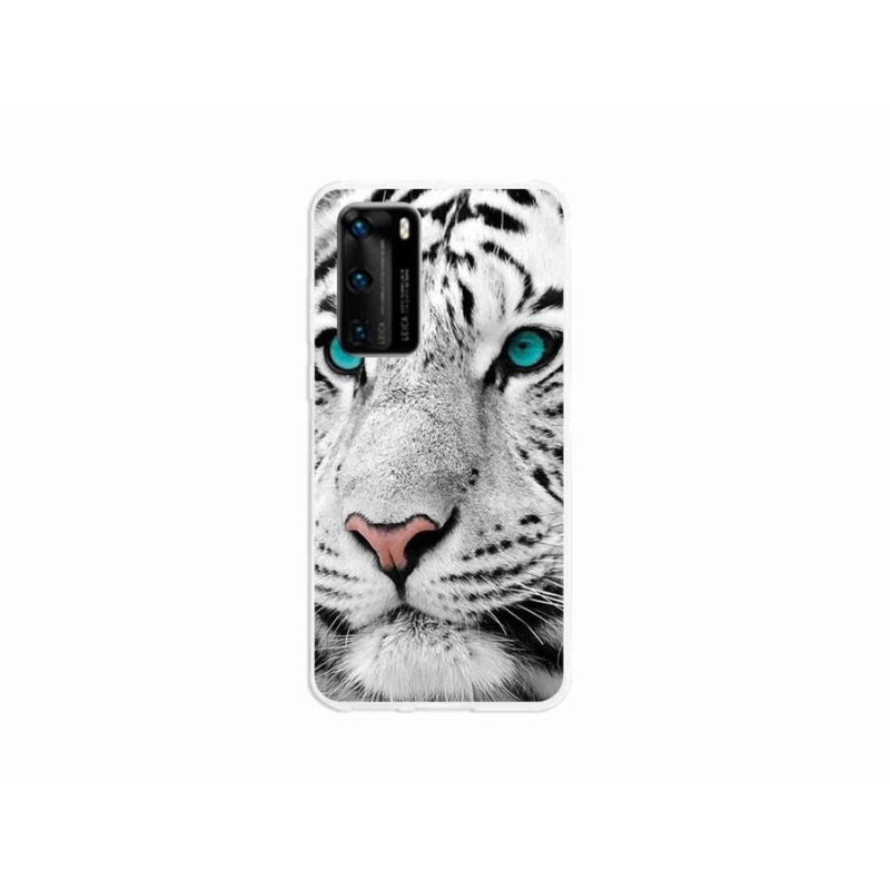 Gél borítás mmCase a Huawei P40 készülékhez - fehér tigris
