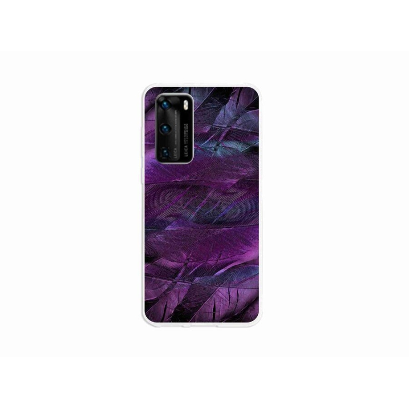 Zselés borítás mmCase a Huawei P40 készülékhez - lila tollak