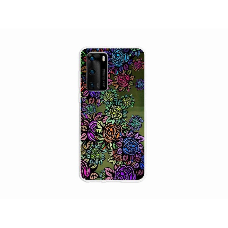 Gél borító mmCase a mobil Huawei P40 - virágok 6