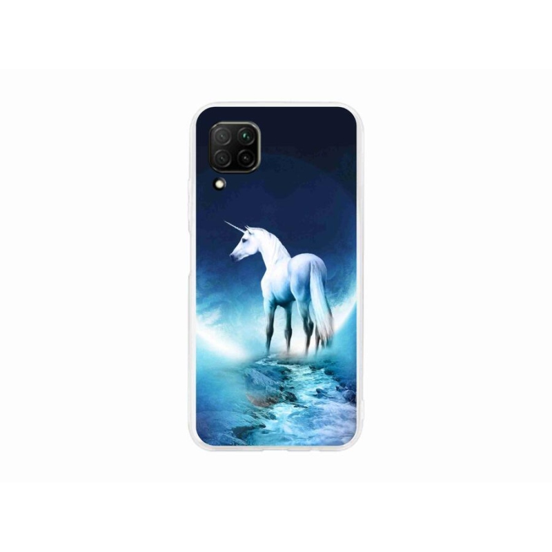 Gél borítás mmCase a Huawei P40 Lite készülékhez - fehér egyszarvú