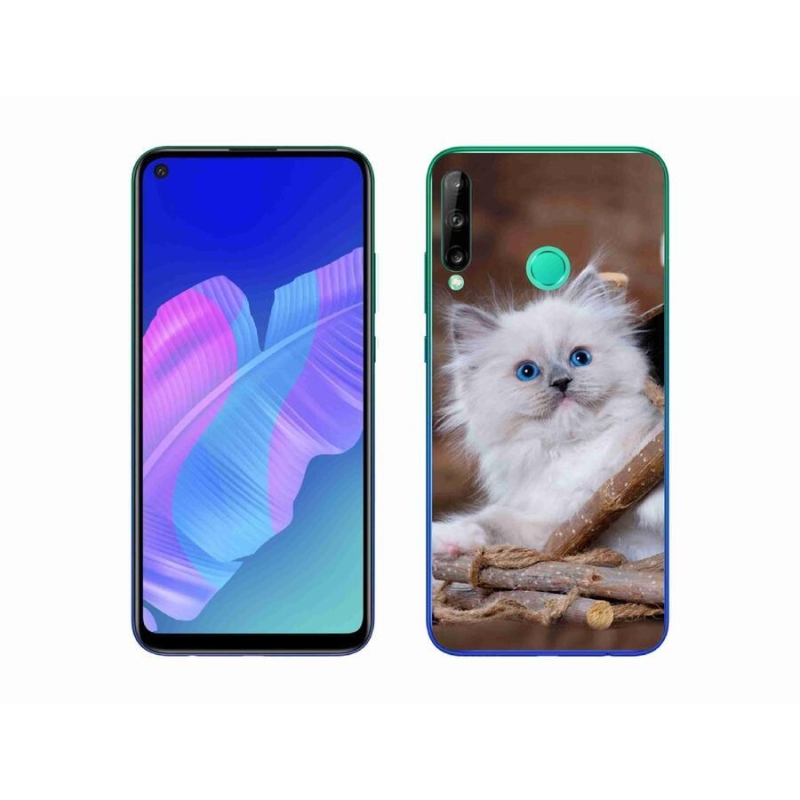 Gél borítás mmCase a Huawei P40 Lite E számára - fehér cica