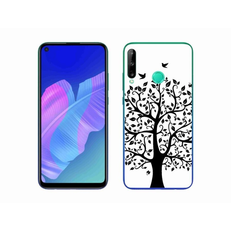 Gél borítás mmCase a Huawei P40 Lite E számára - fekete-fehér fa