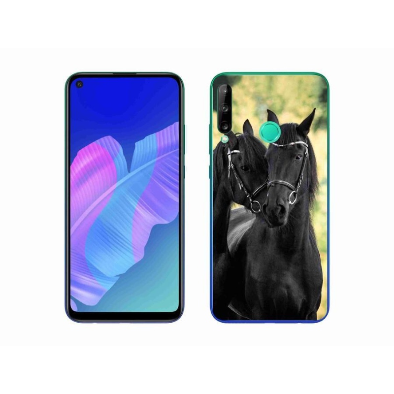 Gél borítás mmCase a Huawei P40 Lite E számára - két fekete ló