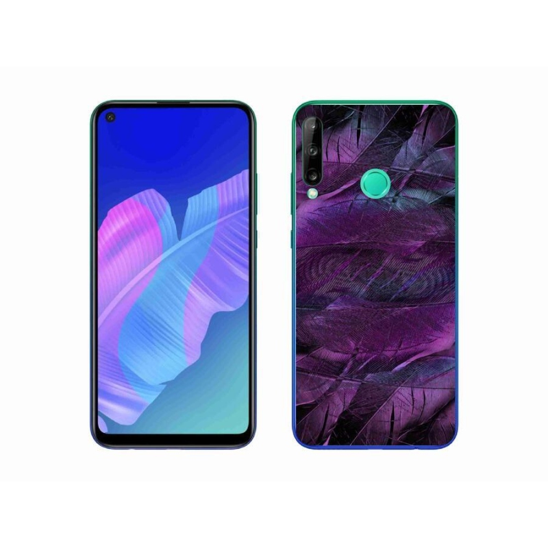 Gél borítás mmCase a Huawei P40 Lite E számára - lila tollak