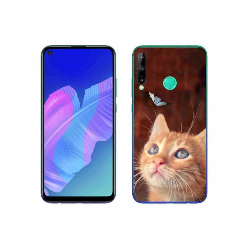Gél borító mmCase a mobil Huawei P40 Lite E - pillangó és cica számára