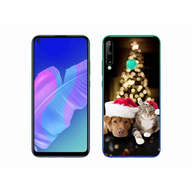 Gél borító mmCase a Huawei P40 Lite E - Karácsonyi kutya és macska számára