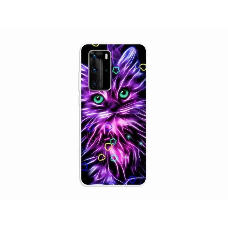 Gél borítás mmCase mobil Huawei P40 Pro - absztrakt macska