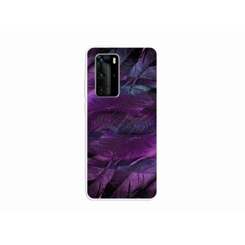 Gél borítás mmCase a Huawei P40 Pro készülékhez - lila tollak