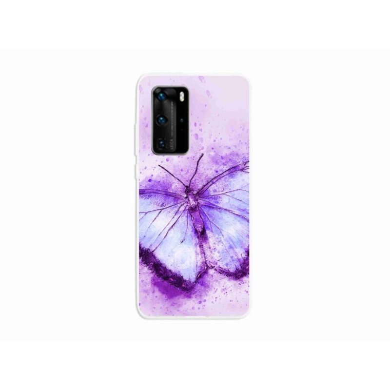 Gél borítás mmCase a Huawei P40 Pro készülékhez - lila pillangó
